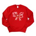  Red Candy Cane Striped Christmas Bow - Sweatshirt (Crewneck)  Poly-Cotton Colors (Unisex)  Gildan