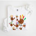  FAUX Hand Painted Kids Craft Turkeys - Sweatshirt (Crewneck)  Poly-Cotton Colors (Unisex)  Gildan
