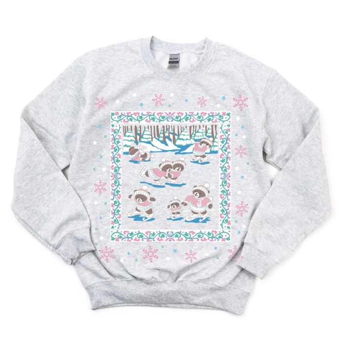 Total Throwback!  - 1990's PRINTED Christmas Teddy Bear Sweatshirts - Sweatshirt (Crewneck)  Poly-Cotton Colors (Unisex)  Gildan