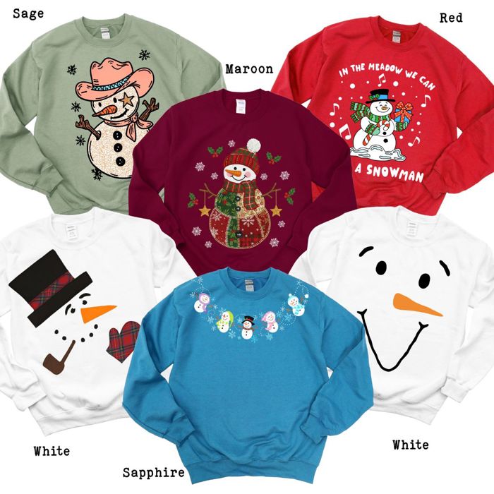 The Perfect Snowman Sweatshirt - Drop Shoulder Comfy Christmas Winter