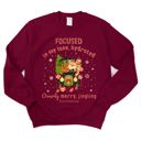  Focused,In My Lane, Hydrated, Overly Merry, Jingling, Flouring Funny Vintage Christmas Santa Claus - Comfy Drop Shoulder Sweatshirt