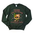  Focused,In My Lane, Hydrated, Overly Merry, Jingling, Flouring Funny Vintage Christmas Santa Claus - Comfy Drop Shoulder Sweatshirt