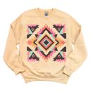 Colorful Aztec  Design On A Cozy Drop Shoulder Sweatshirt
