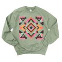  Colorful Aztec  Design On A Cozy Drop Shoulder Sweatshirt