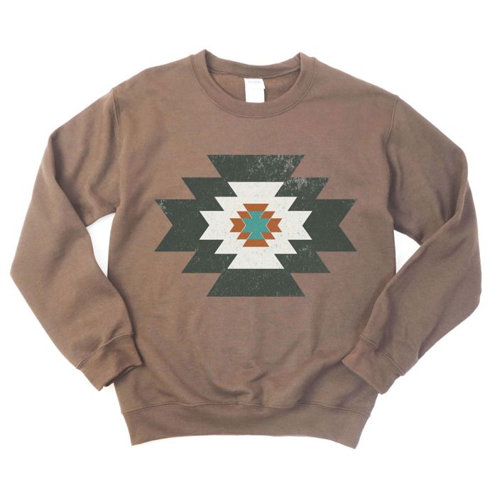 Aztec Wester Style - Comfy Drop Shoulder Sweatshirt