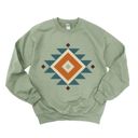  Diamon Shaped Aztec Country Western - Sweatshirt (Crewneck)  Poly-Cotton Colors (Unisex)  Gildan, Unisex Softstyle Midweight Crewneck Sweatshirt