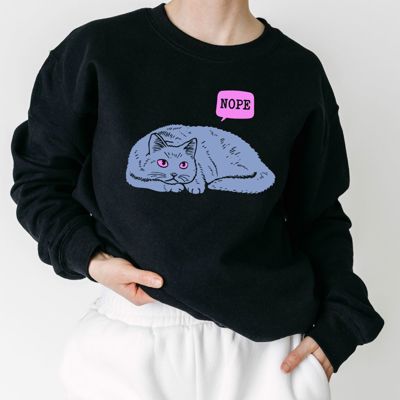 NOPE Cat - Comfy Drop Shoulder Sweatshirt