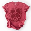  Red Floral Boho Chic Flower Bouquet - Soft Style Cotton Comfort Colors T-Shirt