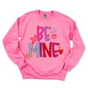  Be Mine Colorful Valentines Day - Sweatshirt (Crewneck)  Poly-Cotton Colors (Unisex)  Gildan, Unisex Softstyle Midweight Crewneck Sweatshirt