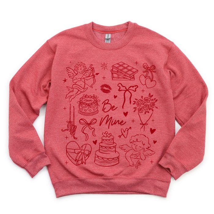 Valentines Day Simple Elements - Sweatshirt (Crewneck)  Poly-Cotton Colors (Unisex)  Gildan