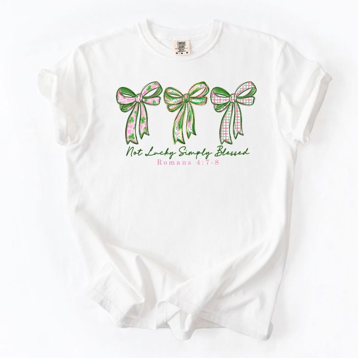 Not Lucky Simply Blesses Christian St Patricks Day - Soft Wash Cotton T-Shirt