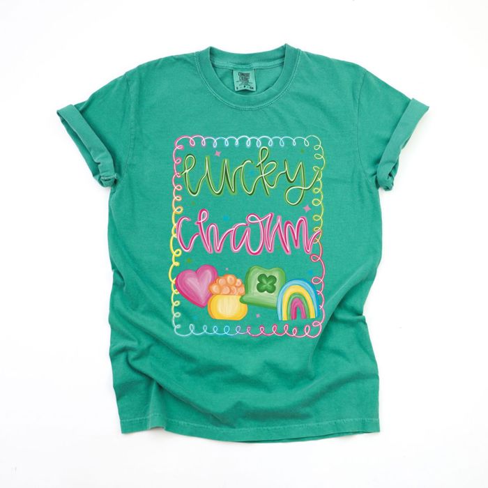Lucky Charm Cereal St Patricks Day - Soft Wash 100 Percent Cotton Comfort Colors