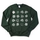  Hand Drawn Clovers Shamrocks St Patricks Day - Choose From Sweatshirts, Longsleeves, or T-Shirts