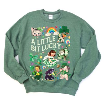 A Little Bit Lucky St Patricks Day  - Sweatshirt, T-shirt, or Longsleeve