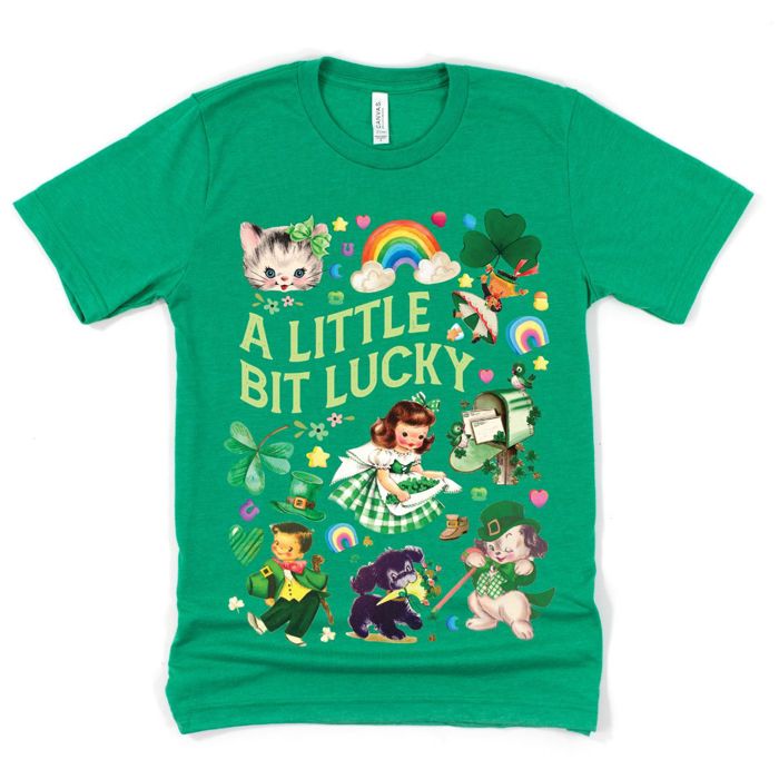 A Little Bit Lucky St Patricks Day  - Sweatshirt, T-shirt, or Longsleeve