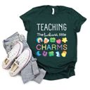  Teaching The Luckiest Little Charms - St Patricks Day - T-Shirt (Crewneck)  100 Cotton Heavyweight Tee (Unisex)  Comfort Colors, Sweatshirt (Crewneck)  Poly