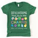  Delivering The Luckiest Little Charms Mother Baby Nurse Delivery - St Patricks Day - Choose T-Shirt, Longsleeve or Sweatshirt