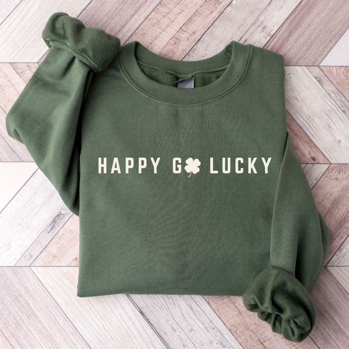 Happy Go Lucky St Patricks Day  - Choose Sweatshirt, Longsleeve, or T-Shirt