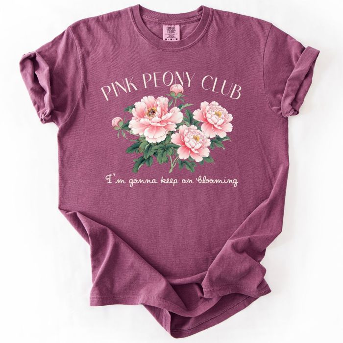 Pink Peony Club Flower Gardener Spring Florals - Choose T-Shirt or Sweatshirt