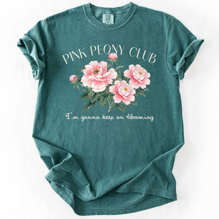 Pink Peony Club Flower Gardener Spring Florals - Choose T-Shirt or Sweatshirt