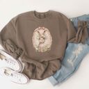  Vintage Floral Easter Bunny Portrait - Choose Sweatshirt or T-Shirt