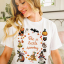 Large White Be a little spooky Happy Halloween Vintage cozy graphic tee