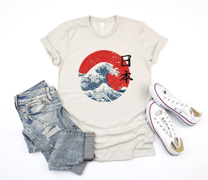 The Great Wave off Kanagawa Japanese Wave | Ultra Soft Unisex Bella Canvas Tee