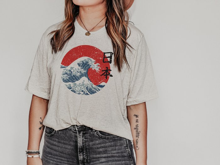 The Great Wave off Kanagawa Japanese Wave | Ultra Soft Unisex Bella Canvas Tee