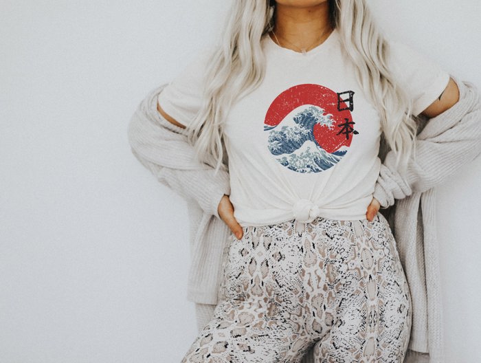 The Great Wave off Kanagawa Japanese Wave | Ultra Soft Unisex Bella Canvas Tee