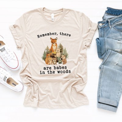 Vintage 80's 90's There Are Babes in the Woods Smokey Bear Inspired Nostalgia Unisex Soft Tee T-shirt for Women or Men