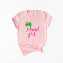  Island Girl Aloha Vibe Palm Tree Summer Polynesian Islander Hawaiian Style Soft Cozy Longer Length Unisex Graphic Tee T-shirt