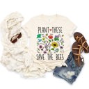  Plant These Save Bees Wildflower Earth Day Retro Boho Hippie Style Ultra Soft Graphic Tee Unisex Soft Tee T-shirt for Women or Men