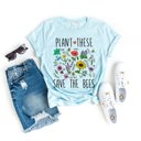  Plant These Save Bees Wildflower Earth Day Retro Boho Hippie Style Ultra Soft Graphic Tee Unisex Soft Tee T-shirt for Women or Men