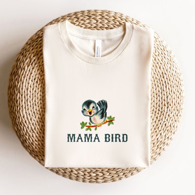 Mama Bird Vintage Cute Aminals Floral Golden Book Style Ultra Soft Graphic Tee Unisex Soft Tee T-shirt