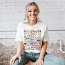  100 Things to be Happy About Optimism Kindness Happiness Joy Share Soft Cozy Longer Length Unisex Graphic Tee T-shirt