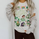  A Little Bit Lucky Vintage Retro St. Patrick's Day Charm Soft Cozy Longer Length Unisex Graphic Tee T-shirt