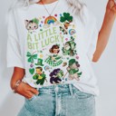  A Little Bit Lucky Vintage Retro St. Patrick's Day Charm Soft Cozy Longer Length Unisex Graphic Tee T-shirt