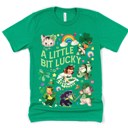  A Little Bit Lucky Vintage Retro St. Patrick's Day Charm Soft Cozy Longer Length Unisex Graphic Tee T-shirt