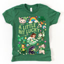  A Little Bit Lucky Vintage Retro St. Patrick's Day Charm Soft Cozy Longer Length Unisex Graphic Tee T-shirt