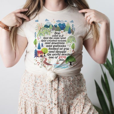 World Needs You Too Nature God Quote | UNISEX Relaxed Jersey T-Shirt