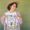  Hello Spring! Vintage Baby Animals Graphic Tee Wave