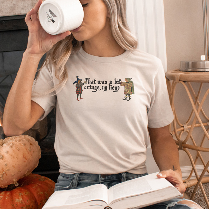 That was a bit cringe, my liege. Cringe Chronicles: The Jester's Jest Soft Cozy Longer Length Unisex Graphic Tee T-shirt