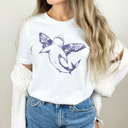  Butterfly Shark. Whimsical Wings of the Ocean Soft Cozy Longer Length Unisex Graphic Tee T-shirt