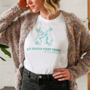  You should fight them, me as a therapist funny Therapy with a Twist: Bunnies in Battle! Soft Cozy Longer Length Unisex Graphic Tee T-shirt