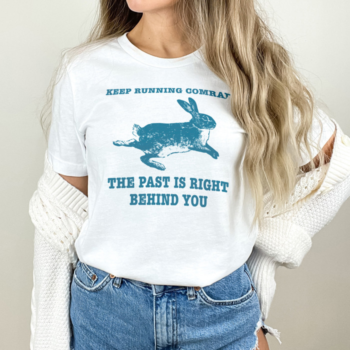 Keep Running, Comrade! Soft Cozy Longer Length Unisex Graphic Tee T-shirt