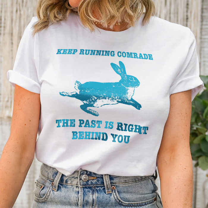 Keep Running, Comrade! Soft Cozy Longer Length Unisex Graphic Tee T-shirt