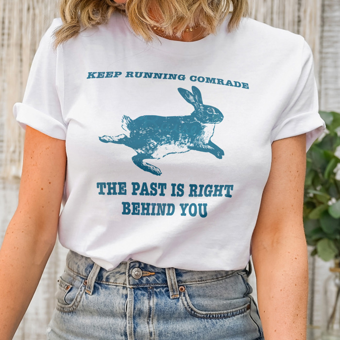 Keep Running, Comrade! Soft Cozy Longer Length Unisex Graphic Tee T-shirt