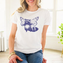  Whimsical Harmony: Raccoon Butterfly Fusion Soft Cozy Longer Length Unisex Graphic Tee T-shirt