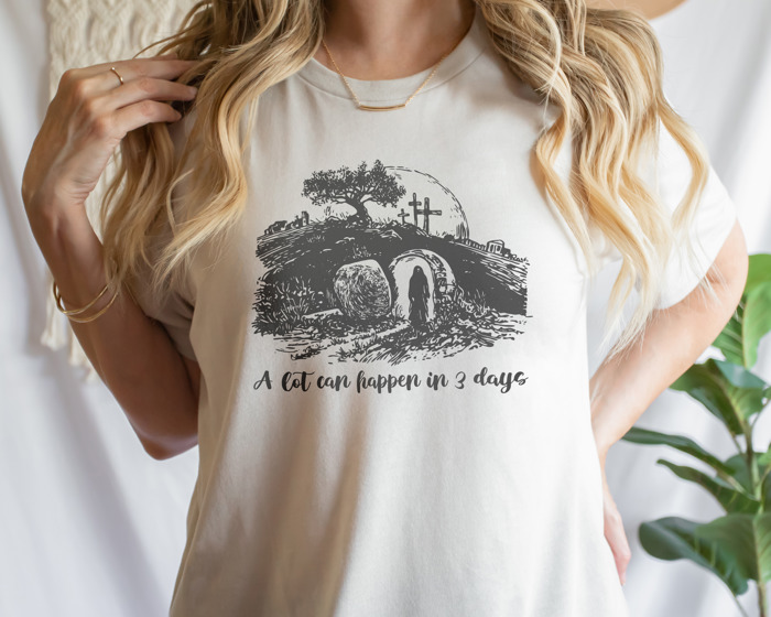 A lot can happen in 3 days. Miracles in Three Days Soft Cozy Longer Length Unisex Graphic Tee T-shirt