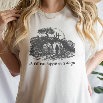 A lot can happen in 3 days. Miracles in Three Days Soft Cozy Longer Length Unisex Graphic Tee T-shirt